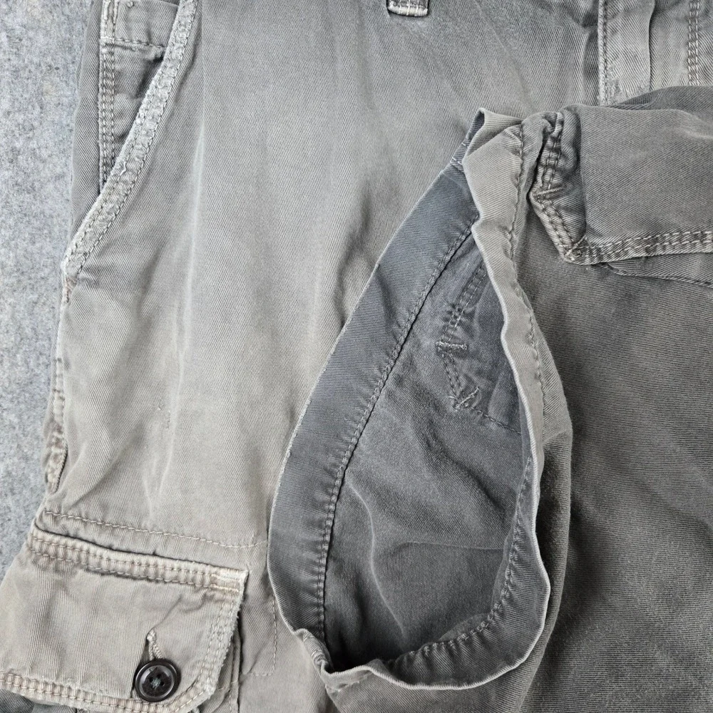 American Eagle Cargo Shorts Mens 32 Gray Longboard Flat Front Skater Faded